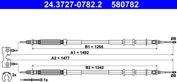 ATE 24.3727-0782.2 - Trose, Stāvbremžu sistēma ps1.lv