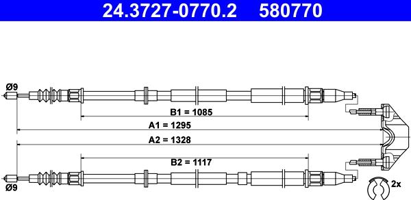 ATE 24.3727-0770.2 - Trose, Stāvbremžu sistēma ps1.lv