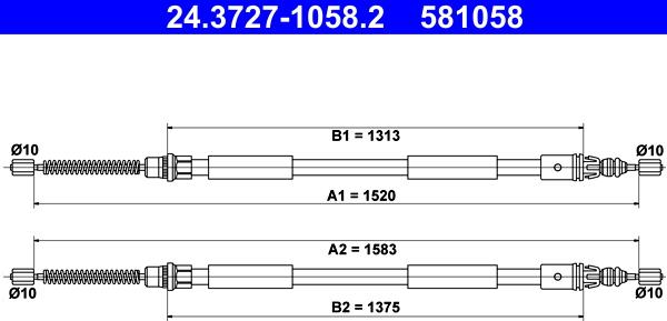 ATE 24.3727-1058.2 - Trose, Stāvbremžu sistēma ps1.lv