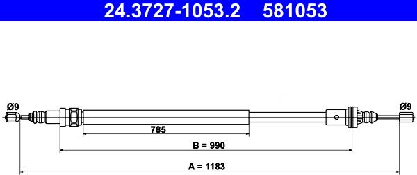 ATE 24.3727-1053.2 - Trose, Stāvbremžu sistēma ps1.lv