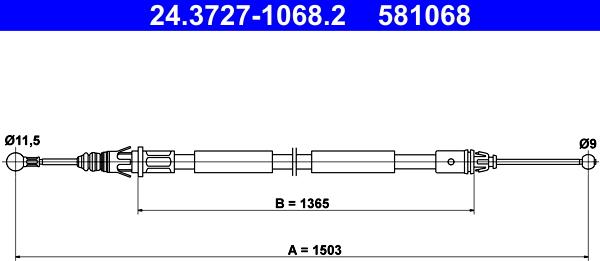 ATE 24.3727-1068.2 - Trose, Stāvbremžu sistēma ps1.lv