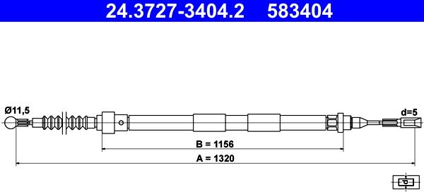 ATE 24.3727-3404.2 - Trose, Stāvbremžu sistēma ps1.lv