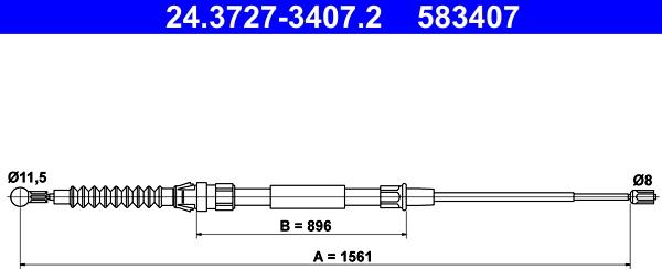 ATE 24.3727-3407.2 - Trose, Stāvbremžu sistēma ps1.lv