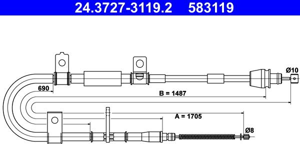 ATE 24.3727-3119.2 - Trose, Stāvbremžu sistēma ps1.lv
