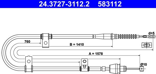 ATE 24.3727-3112.2 - Trose, Stāvbremžu sistēma ps1.lv