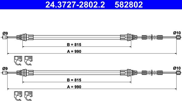 ATE 24.3727-2802.2 - Trose, Stāvbremžu sistēma ps1.lv