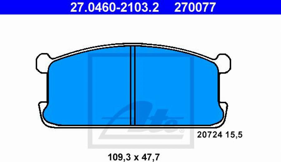 ATE 270077 - Bremžu uzliku kompl., Disku bremzes ps1.lv