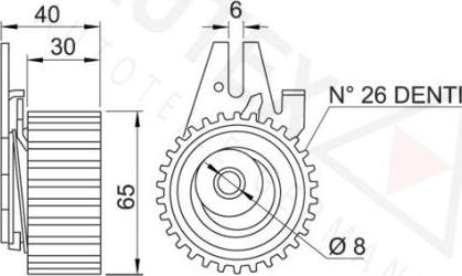 Autex 641946 - Spriegotājrullītis, Gāzu sadales mehānisma piedziņas siksna ps1.lv