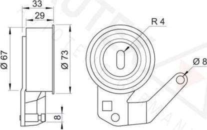 Autex 641449 - Spriegotājrullītis, Gāzu sadales mehānisma piedziņas siksna ps1.lv