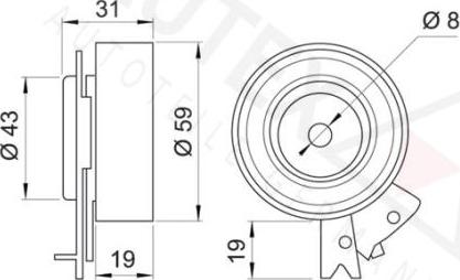 Autex 641450 - Spriegotājrullītis, Gāzu sadales mehānisma piedziņas siksna ps1.lv