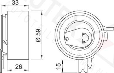 Autex 641452 - Spriegotājrullītis, Gāzu sadales mehānisma piedziņas siksna ps1.lv