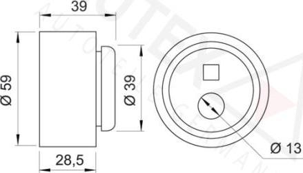 Autex 641418 - Spriegotājrullītis, Gāzu sadales mehānisma piedziņas siksna ps1.lv