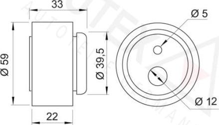 Autex 641512 - Spriegotājrullītis, Gāzu sadales mehānisma piedziņas siksna ps1.lv