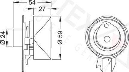 Autex 641095 - Spriegotājrullītis, Gāzu sadales mehānisma piedziņas siksna ps1.lv