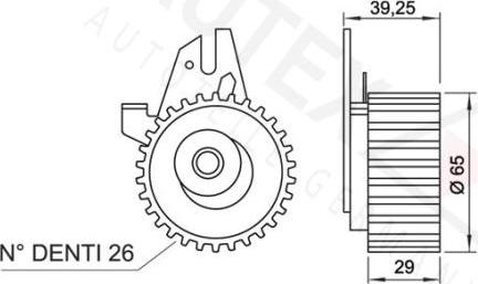 Autex 641166 - Spriegotājrullītis, Gāzu sadales mehānisma piedziņas siksna ps1.lv