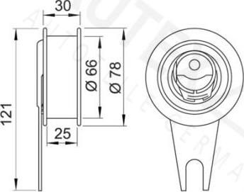 Autex 641104 - Spriegotājrullītis, Gāzu sadales mehānisma piedziņas siksna ps1.lv