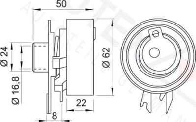 Autex 641100 - Spriegotājrullītis, Gāzu sadales mehānisma piedziņas siksna ps1.lv