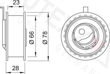 Autex 641131 - Spriegotājrullītis, Gāzu sadales mehānisma piedziņas siksna ps1.lv