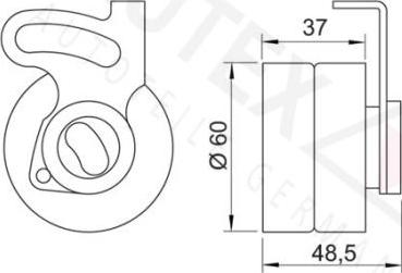 Autex 641384 - Spriegotājrullītis, Gāzu sadales mehānisma piedziņas siksna ps1.lv