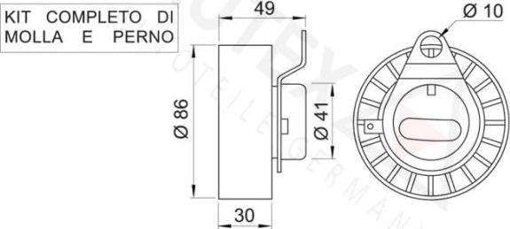 Autex 641793 - Spriegotājrullītis, Gāzu sadales mehānisma piedziņas siksna ps1.lv