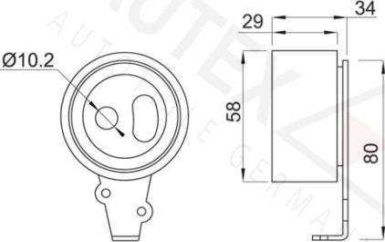 Autex 641749 - Spriegotājrullītis, Gāzu sadales mehānisma piedziņas siksna ps1.lv