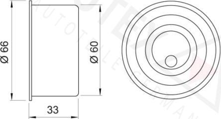 Autex 641732 - Spriegotājrullītis, Gāzu sadales mehānisma piedziņas siksna ps1.lv