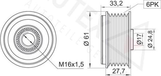 Autex 654293 - Piedziņas skriemelis, Ģenerators ps1.lv