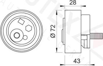 Autex 654233 - Spriegotājrullītis, Gāzu sadales mehānisma piedziņas siksna ps1.lv