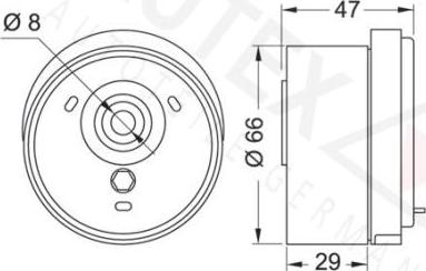 Autex 654237 - Spriegotājrullītis, Gāzu sadales mehānisma piedziņas siksna ps1.lv