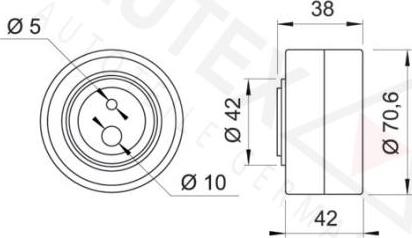 Autex 651538 - Spriegotājrullītis, Gāzu sadales mehānisma piedziņas siksna ps1.lv