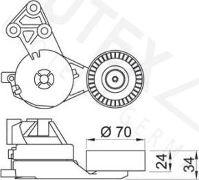 Autex 601086 - Siksnas spriegotājs, Ķīļsiksna ps1.lv