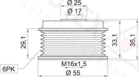 Autex 621547 - Piedziņas skriemelis, Ģenerators ps1.lv