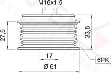 Autex 621008 - Piedziņas skriemelis, Ģenerators ps1.lv