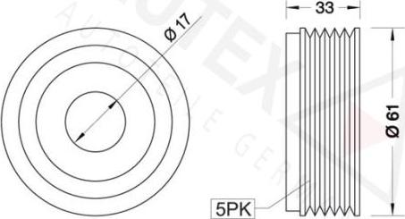 Autex 621263 - Piedziņas skriemelis, Ģenerators ps1.lv