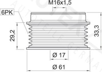 Autex 621232 - Piedziņas skriemelis, Ģenerators ps1.lv