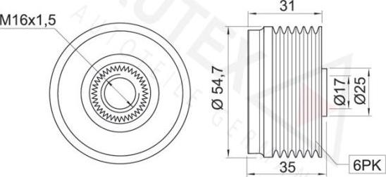 Autex 622025 - Piedziņas skriemelis, Ģenerators ps1.lv