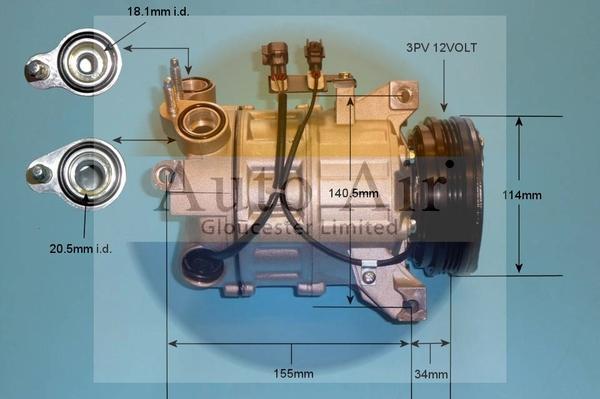 Auto Air Gloucester 14-0075P - Kompresors, Gaisa kond. sistēma ps1.lv