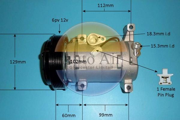 Auto Air Gloucester 14-0249P - Kompresors, Gaisa kond. sistēma ps1.lv