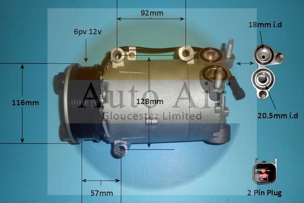 Auto Air Gloucester 14-1046p - Kompresors, Gaisa kond. sistēma ps1.lv