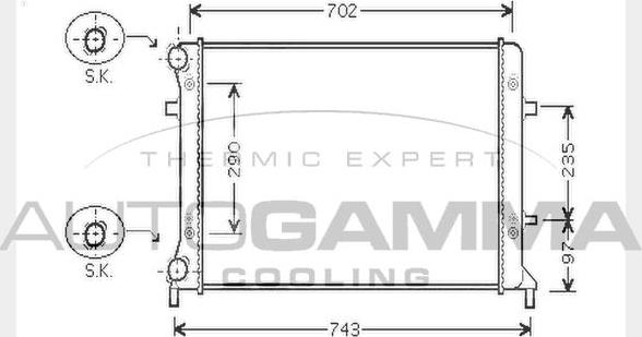 Autogamma 104749 - Radiators, Motora dzesēšanas sistēma ps1.lv