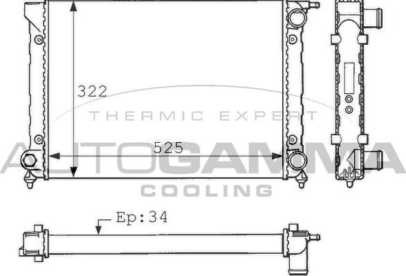 Autogamma 100960 - Radiators, Motora dzesēšanas sistēma ps1.lv