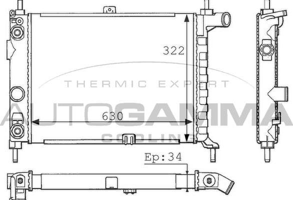 Autogamma 100690 - Radiators, Motora dzesēšanas sistēma ps1.lv