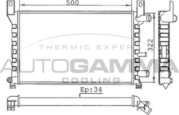 Autogamma 100330 - Radiators, Motora dzesēšanas sistēma ps1.lv