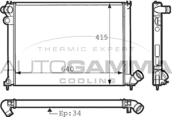 Autogamma 100780 - Radiators, Motora dzesēšanas sistēma ps1.lv