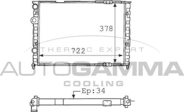 Autogamma 101074 - Radiators, Motora dzesēšanas sistēma ps1.lv