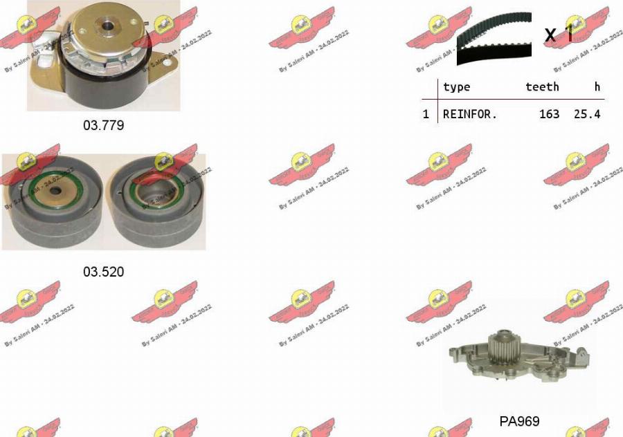 Autokit 04.5094PA - Ūdenssūknis + Zobsiksnas komplekts ps1.lv