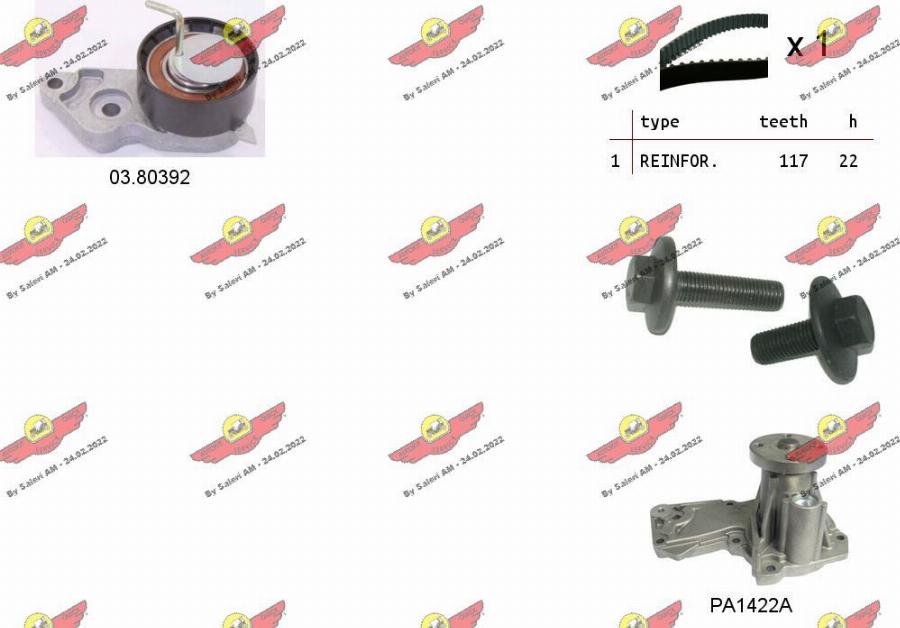 Autokit 04.5058PA2 - Ūdenssūknis + Zobsiksnas komplekts ps1.lv