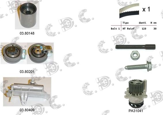 Autokit 04.5130PA2 - Ūdenssūknis + Zobsiksnas komplekts ps1.lv