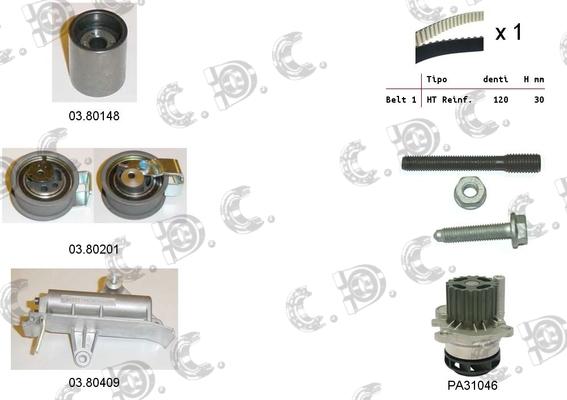 Autokit 04.5130PA - Ūdenssūknis + Zobsiksnas komplekts ps1.lv