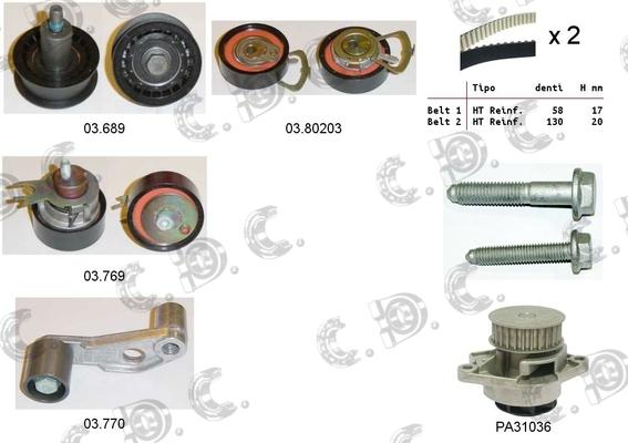 Autokit 04.5128PA - Ūdenssūknis + Zobsiksnas komplekts ps1.lv